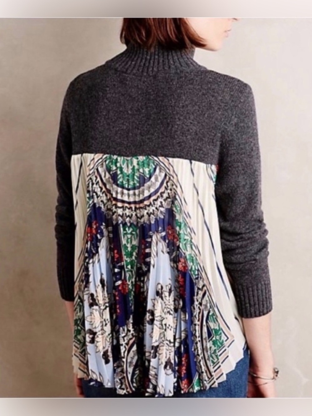 ANTHROPOLOGIE Moth Cashmere Rona Mock Neck Sweater Top